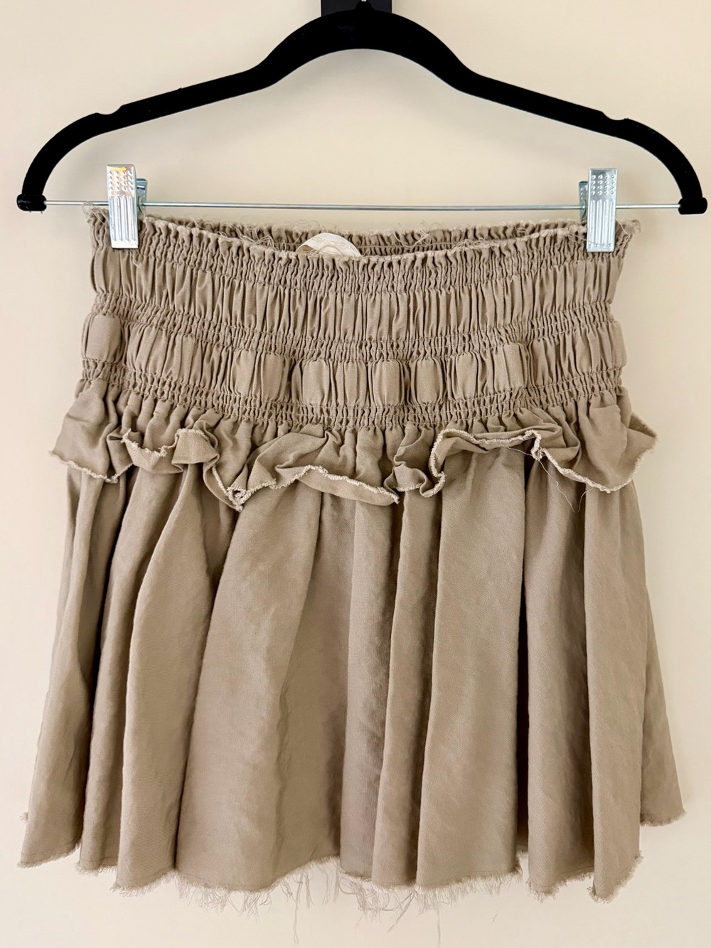 LoveShackFancy Bradfield Ruffle Mini Skirt Elmwood Green S - Picture 4 of 5